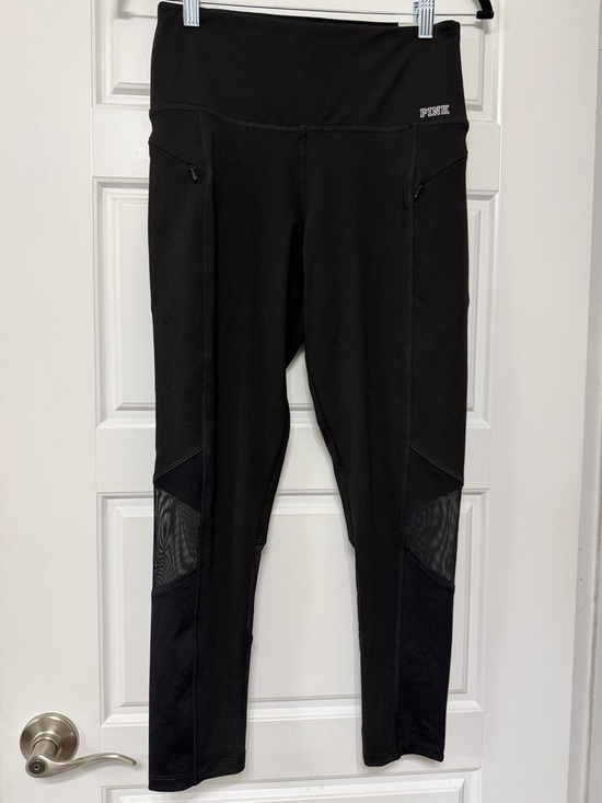 PINK Victoria's Secret Pants - PINK Victoria's Secret Black Mesh Panel Leggings